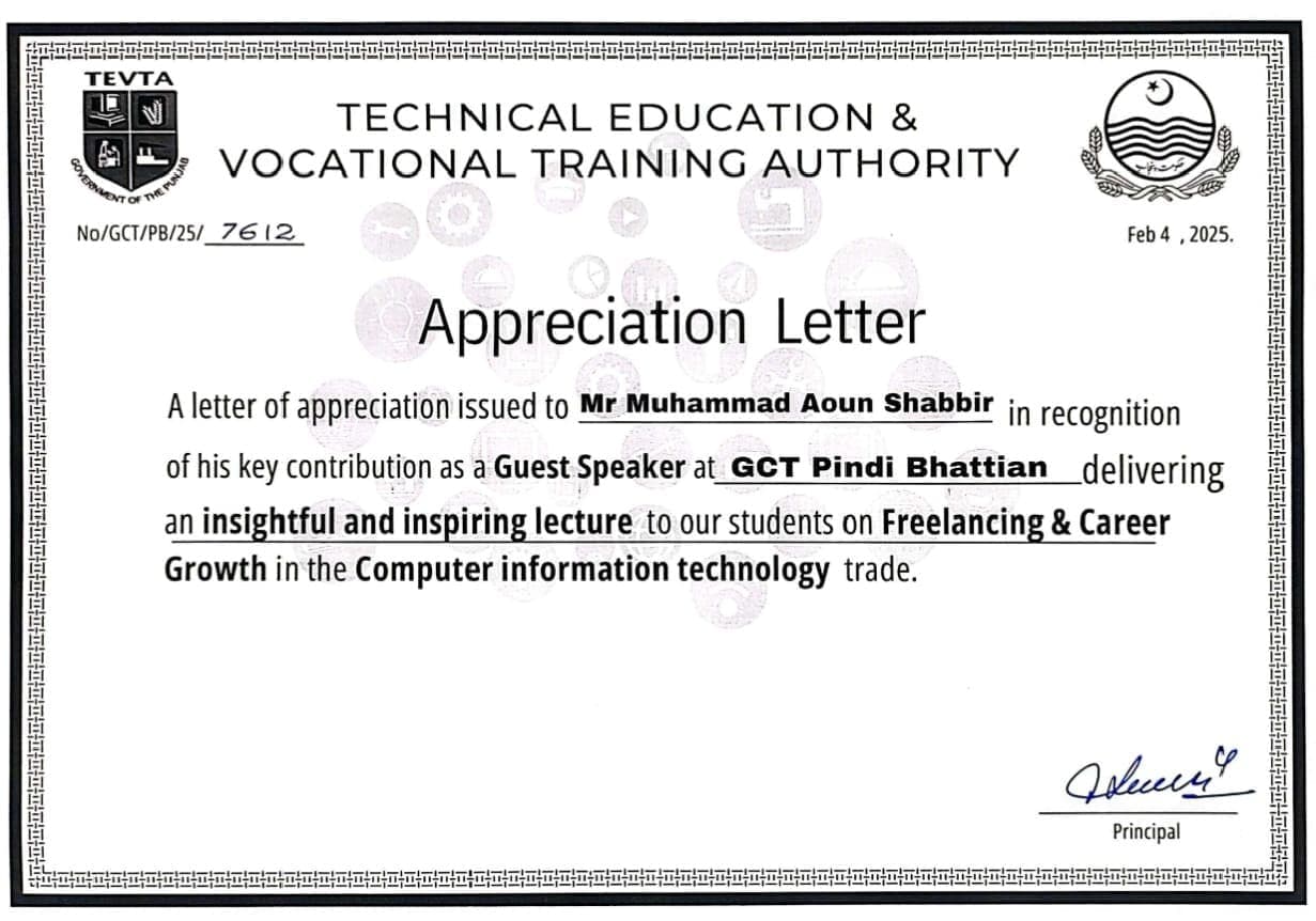 Bootstrap & Responsive UI Design - certificate earned by Muhammad Aoun Shabbir