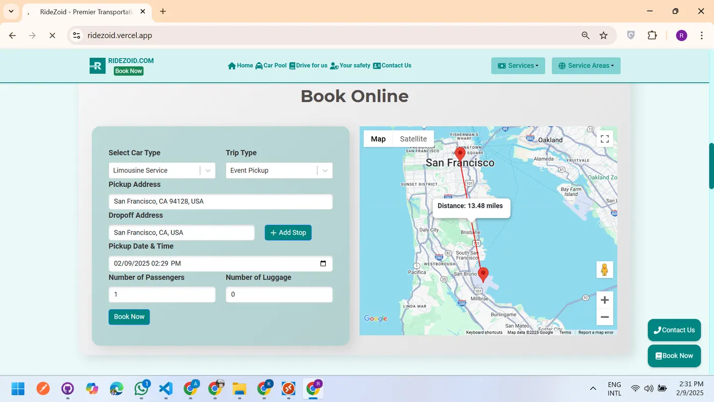 Ridezoid Booking System - Website & App Next js Supabase - project by Muhammad Aoun Shabbir