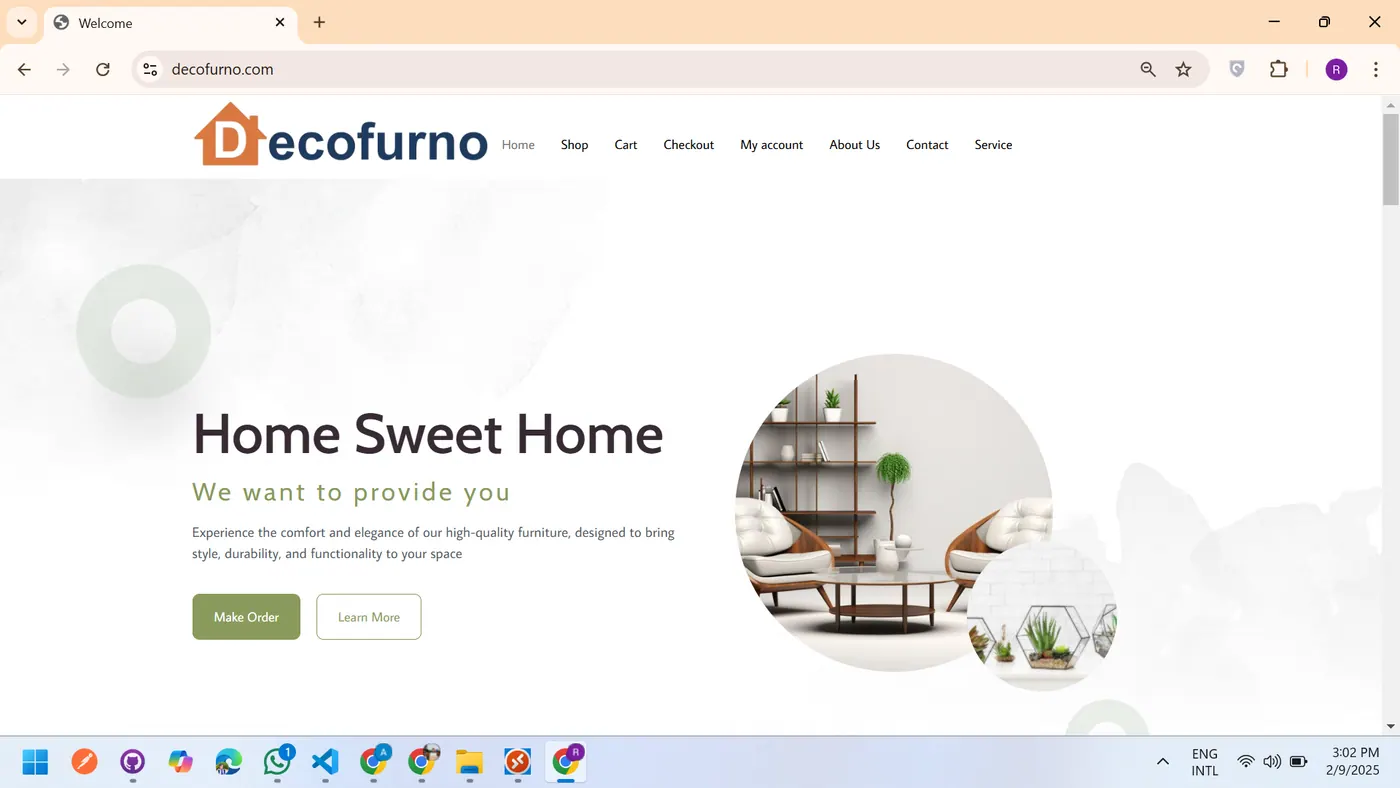 DecoFurno - Custom WordPress Furniture Store with Next.js Booking - project by Muhammad Aoun Shabbir