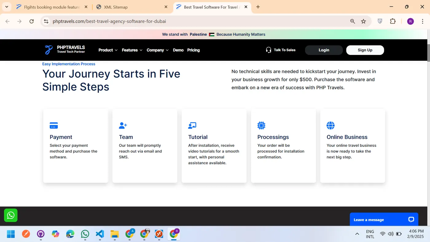 Landing Page Built with Bootstrap 5.3 for PHPTravels in My Job screen 2
